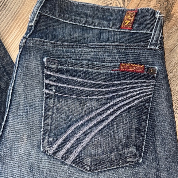 7 For All Mankind Dark Blue Flare Jeans - Picture 3 of 5